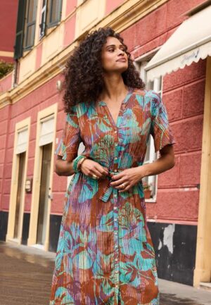 Alternative view of Dress Nova Brown Sunflare print