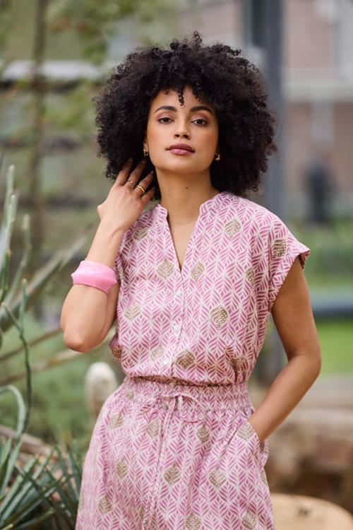 Blouse Laurie Pink Brisa print - Afbeelding 2