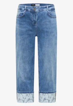 Alternative view of 7/8 Wide Legs jeans met omgeslagen detail