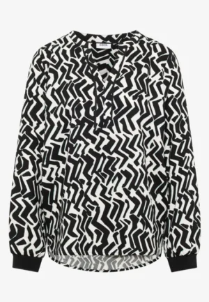 Alternative view of Bedrukte blouse met tape