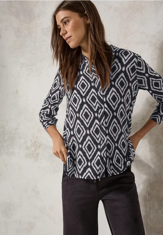 Bedrukte lange blouse
