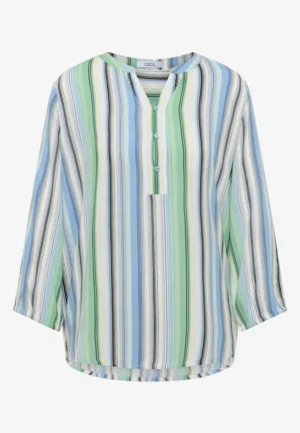 Alternative view of Blouse met 3/4 mouwen en meerkleurige strepen