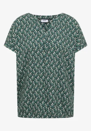 Alternative view of Blouse met gespleten hals en minimale print
