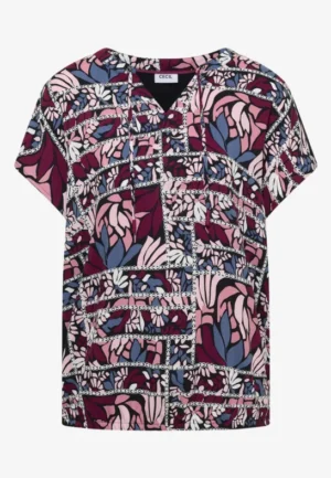 Alternative view of Blouse met gespleten hals en structuurmix