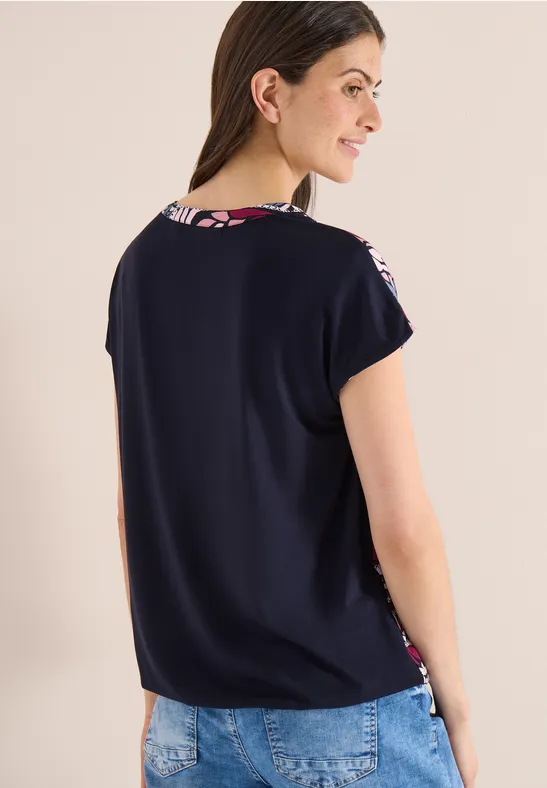Blouse met gespleten hals en structuurmix - Afbeelding 3