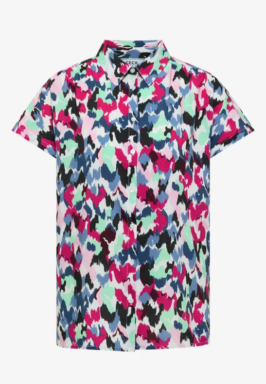 Blouse met hangende schouder en print - Afbeelding 2