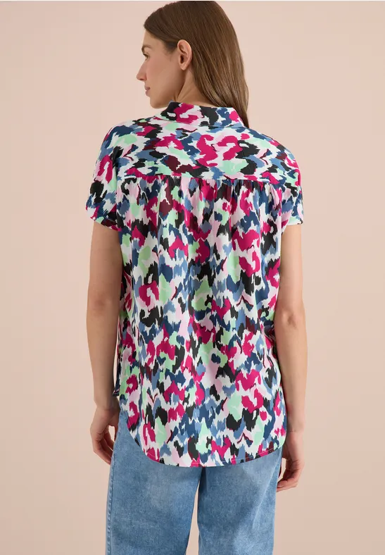 Blouse met hangende schouder en print - Afbeelding 3