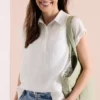 Blouse met hangende schouder en structuur