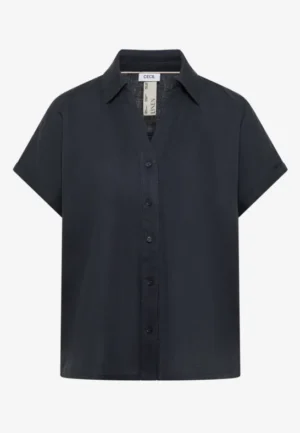 Alternative view of Blouse met hangende schouder in linnen