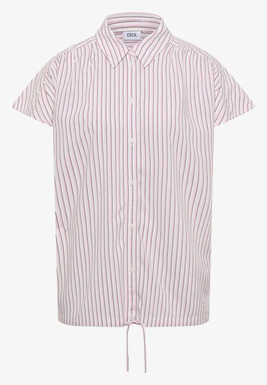 Blouse met korte mouwen en gestreept patroon - Afbeelding 2