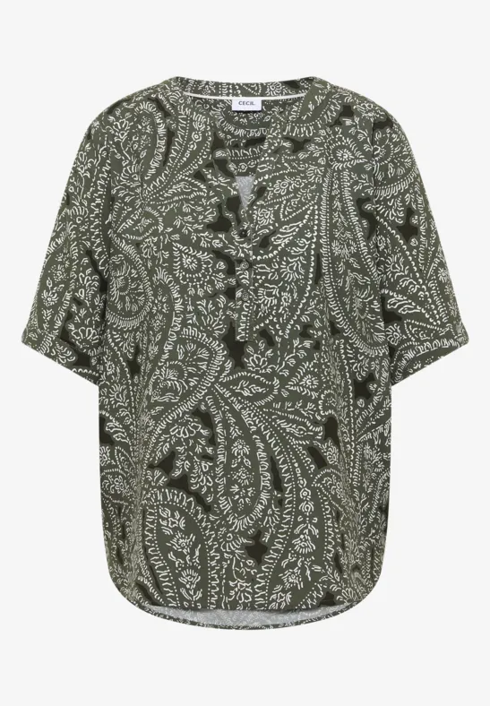 Blouse met korte mouwen en paisleyprint - Afbeelding 2