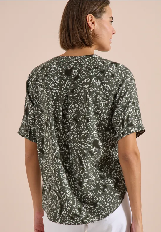 Blouse met korte mouwen en paisleyprint - Afbeelding 3