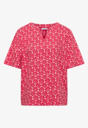 Alternative view of Blouse met korte mouwen en schelpjesprint