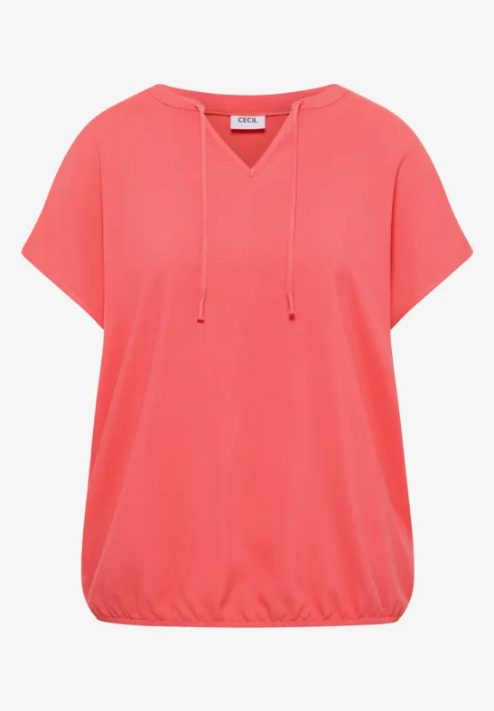 Blouse met korte mouwen en structuurmix - Afbeelding 2
