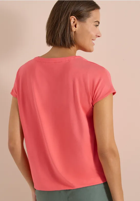 Blouse met korte mouwen en structuurmix - Afbeelding 3