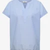Blouse met korte mouwen in chambraykwaliteit - Afbeelding 2