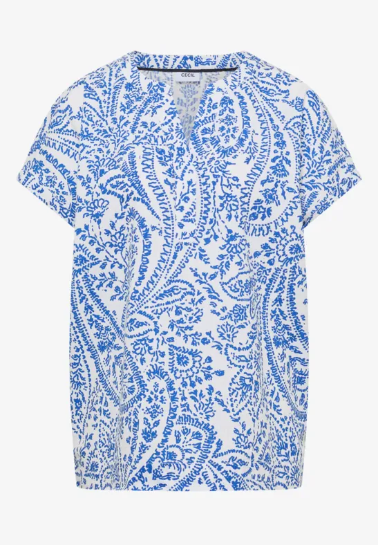 Blouse met korte mouwen in seersucker kwaliteit - Afbeelding 2