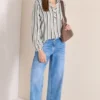 Blouse met lange mouwen en meerkleurige strepen