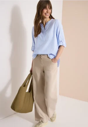 Blouse met lange mouwen in seersucker kwaliteit
