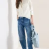 Blouse met overhemdkraag en strepen
