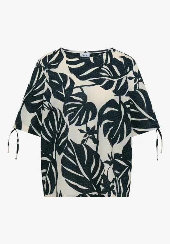Blouse met ronde hals en rimpels - Afbeelding 2