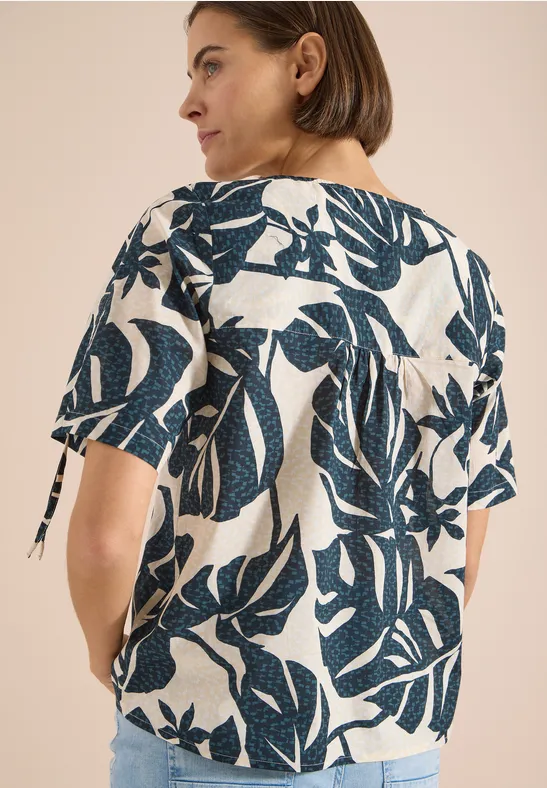 Blouse met ronde hals en rimpels - Afbeelding 3