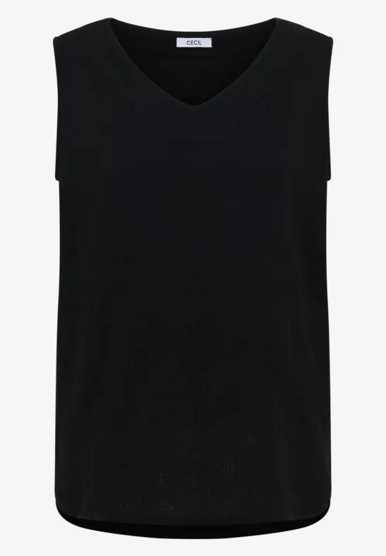 Blousetop met V-hals van mousseline - Afbeelding 2