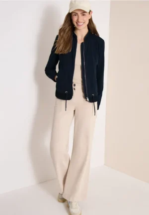 Blouson met trekkoord en mesh details