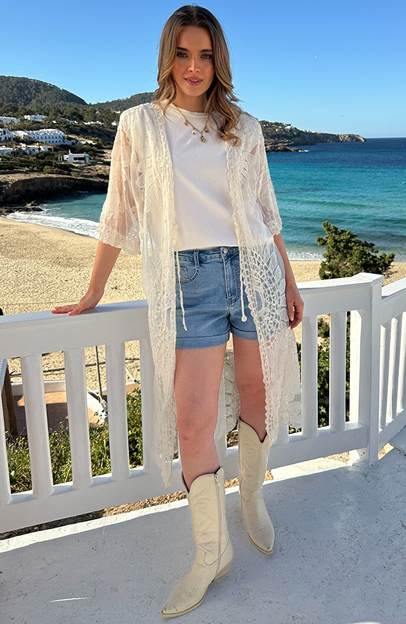 Bohemian Lace Kimono Ecru