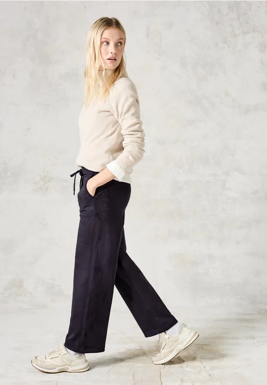 Broek in velourslook