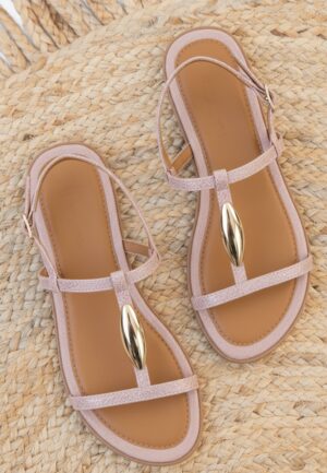 Classic Luxury T-Strap Sandals Pink