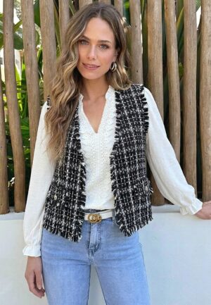 Alternative view of Classic Tweed Gilet Zwart