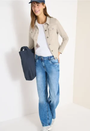 Denim jack met borstzakken en knopen