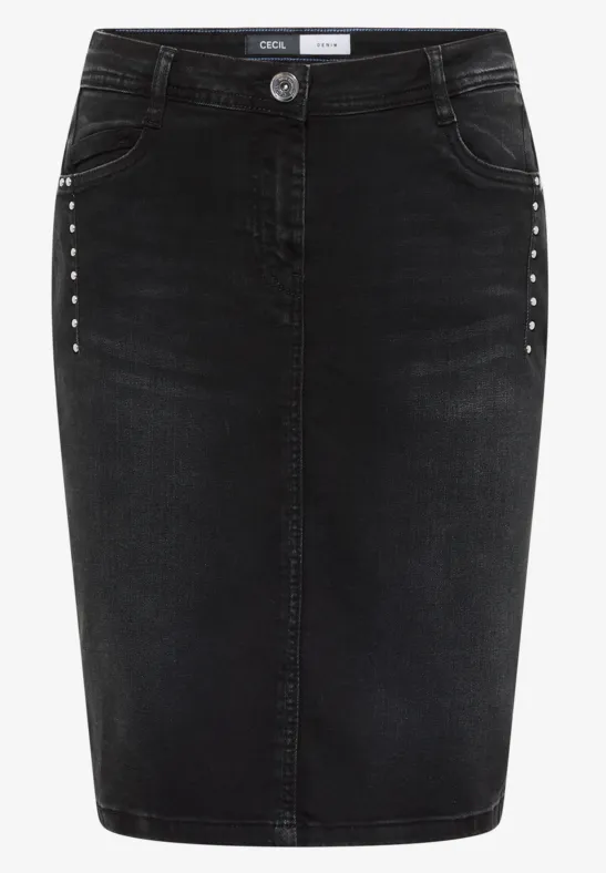 Denim rok met studs - Afbeelding 2