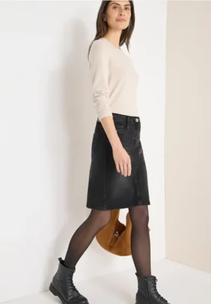 Denim rok met studs