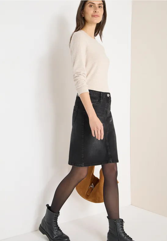 Denim rok met studs