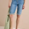 Denim shorts met Slim Legs