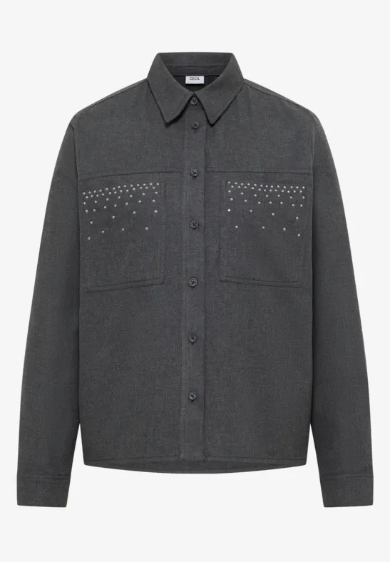 Flanellen blouse met studs - Afbeelding 2