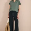 Gebreide broek met wijde pijpen in Loose Fit