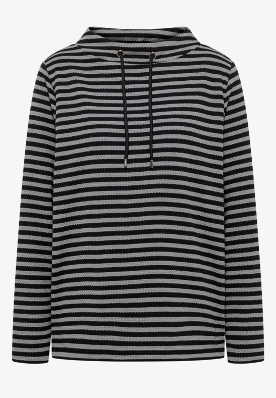 Gestreept funnelneck shirt - Afbeelding 2