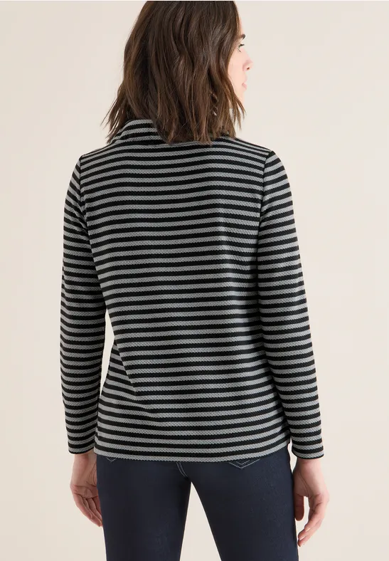 Gestreept funnelneck shirt - Afbeelding 3