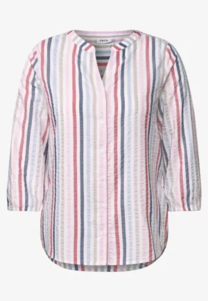 Alternative view of Gestreepte blouse met gespleten hals