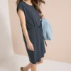Gestreepte jersey jurk