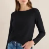Getextureerd shirt met lange mouwen