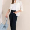 High Waist broek met uitlopende pijpen in Loose Fit