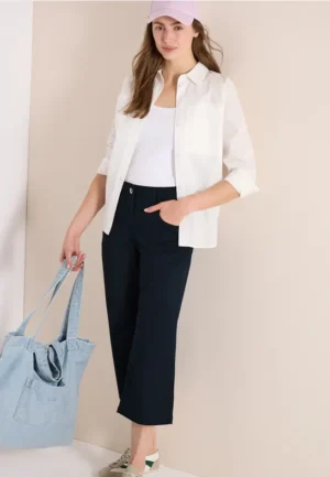 High Waist broek met uitlopende pijpen in Loose Fit