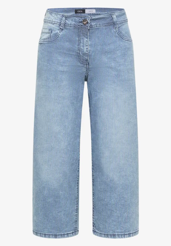 High Waist jeans met Wide Legs en strepen - Afbeelding 2