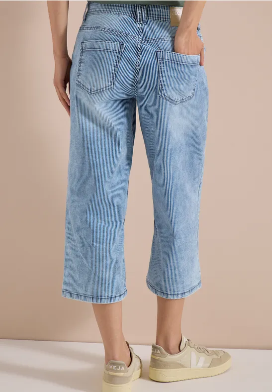 High Waist jeans met Wide Legs en strepen - Afbeelding 3