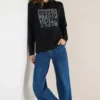 Hoodie shirt met folieprint