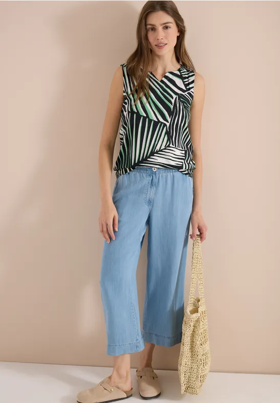 Jersey top met grafische print